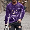 thumbnail image 2 of RKSTN Chemises pour Hommes Manches Courtes Manches Longues Imprimé Col Rond Chandail T-Shirt Blouse Chemises Hawaïennes pour Hommes, 2 of 3
