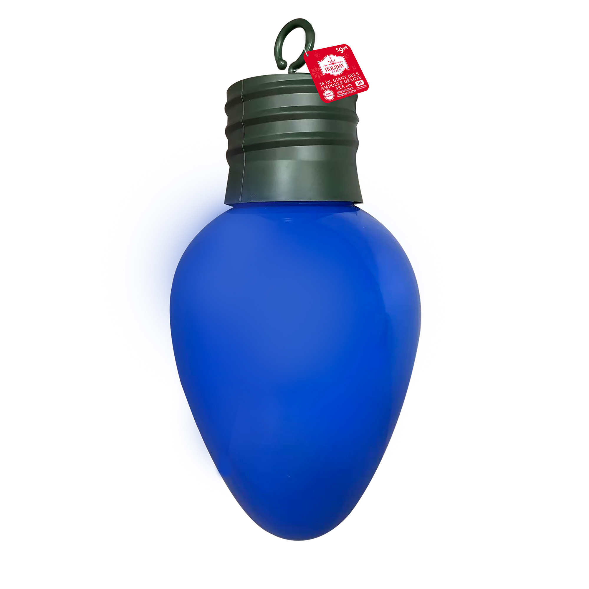 Guirlande lumineuse de Noël à piles de 14 po avec ampoules à DEL C9, bleu céramique