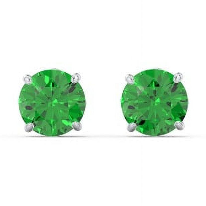 1 Carat Solitaire Stud Earrings in Sterling Silver
