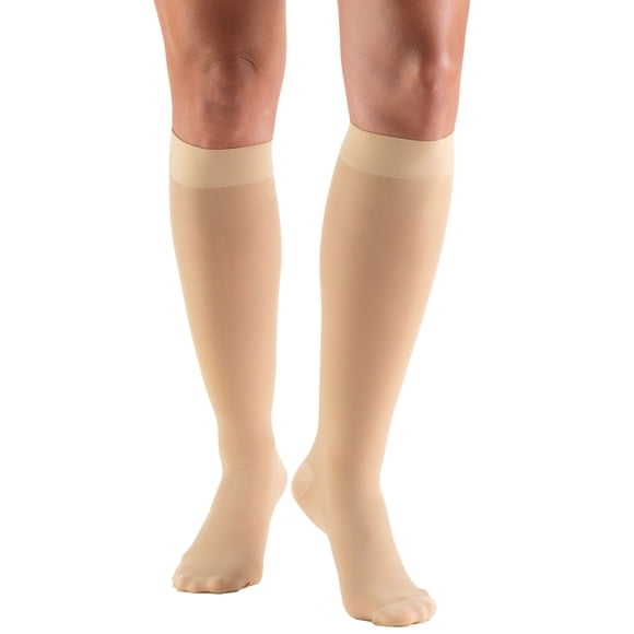 Truform Sheer Knee High Stockings: 20 - 30 mmHg, Beige, X-Large