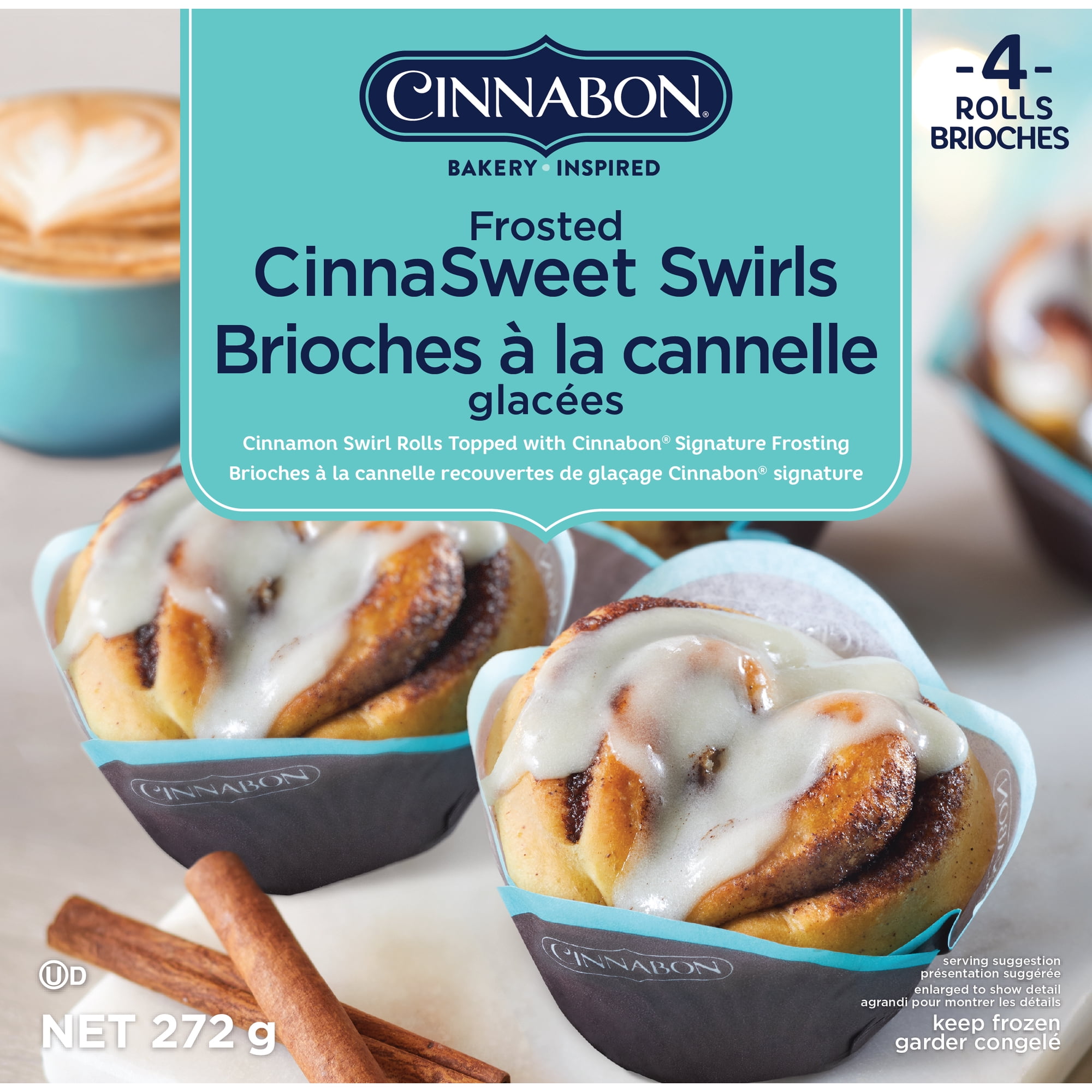 Cinnabon Cinnamon Frosted CinnaSweet Swirls, (Frozen), 272g