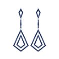 thumbnail image 1 of Boucles d'Oreilles Pendantes Goutte en Argent Sterling 925 avec Saphir Bleu Rond pour Femme, Lustre de Mariage, 1 of 4
