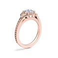 thumbnail image 4 of 0,60 Ct P.t. Rond Naturel Diamond Dernier Design Halo Bague de Fiançailles pour Femme en Or Rose Massif 18K Taille 8, 4 of 8