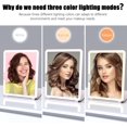 thumbnail image 2 of Miroir de Maquillage avec Lumières mAh USB Rechargeable Miroir de Maquillage Éclairé Écran Tactile Couleurs Réglables Lumières LED Compact Miroir de Voyage pour Filles Femmes (Rose), 2 of 8