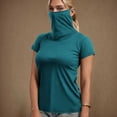thumbnail image 2 of BiZtdJrK Sun Protection Swim Shirts for Women Summer Beach Rash Guard Shirt Quick Dry Short Sleeve Outdoor Hiking Tops Army Green XXL Spring Savings, 2 of 8