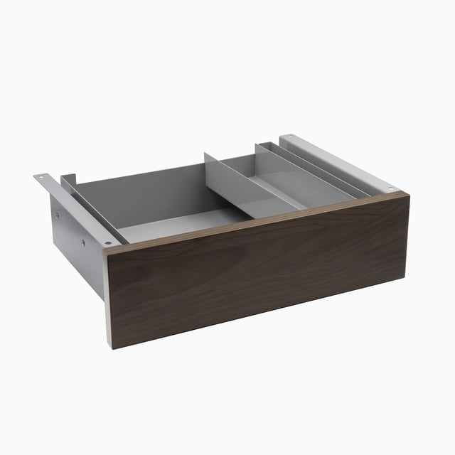 Desky Minimal Under Desk Drawer - Burnished Wood Laminate / Grey