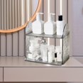 thumbnail image 4 of GROWTH TANK Desktop Storage Rack Organizer 2 Tier Desktop Organizer Shelf Clear Makeup Stand Gray, 4 of 9