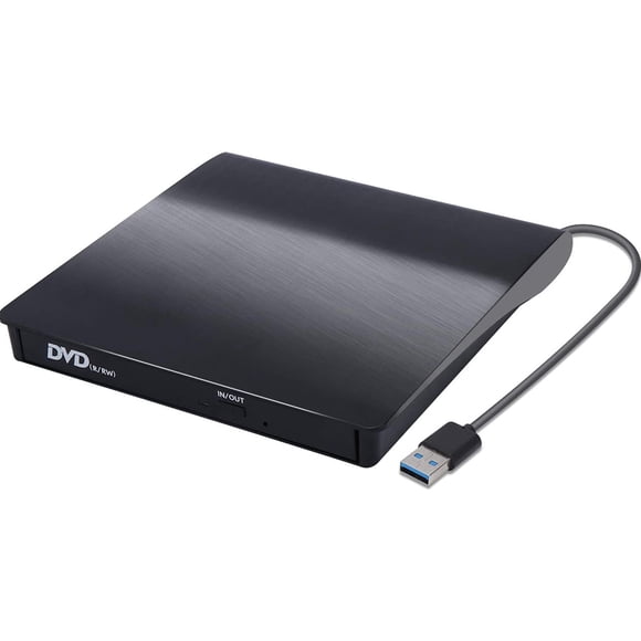 External CD DVD Drive, USB 3.0 & Type C External DVD CD Player, Plug & Play Burner High Speed Data Transfer DVD Player for Laptop Notebook PC Support Windows/Vista/7/8/10, Mac OS & Linux