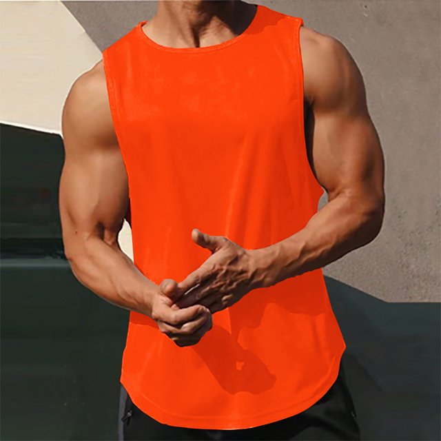 EOYWHK Men's Tank Tops Quick Drying Breathable Solid Color Muscle Shirts Sleeveless Crew Neck Lounge Tops for Gym Fitness