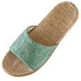 thumbnail image 1 of Pantoufles pour Femmes Mode Confortables en Coton et Lin Antidérapantes, 1 of 9