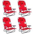 thumbnail image 1 of Ostrich On-Your-Back Folding Reclining Outdoor Lawn Chair, Red (4 Pack), 1 of 10