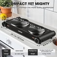 thumbnail image 2 of Cusimax Upgraded 1800W Double Electric Hot Plate,Induction Cooktop,Concealed Handle, Precise Temp Controls, Works with All Cookware & Easy to Clean, 2 of 7