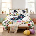 thumbnail image 4 of Duvet Cover Set Easter Cartoon Rabbits and Eggs Microfiber Zipper 3 PC Bedding Set 2 Pillowcases + 1 Duvet Cover Holiday Home Decor, 4 of 7