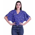 thumbnail image 1 of Moomaya Hauts à Manches Boxy Imprimés pour Femmes, Col en V, Taille Élastique, Kimono, 1 of 4