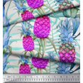 thumbnail image 2 of Soimoi Polyester Crepe Fabric Leaves & Pine Fruits Print Fabric by The Yard 52 Inch Wide, 2 of 3