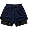 thumbnail image 3 of asjyhkr Plus Size Mens Biking Shorts 2 in 1 Elastic Waist Drawstring Gym Shorts Lightweight Quick Drying Running Shorts, 3 of 6