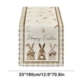 thumbnail image 3 of Yhmxh Easter Decorations,Easter Eggs,Easter Basket Stuffers Cute Rabbits Radish Eggs Themed Tablecloth Linen Printed Table Flag Easter Restaurant Decoration 4 Sizes Available Flax Tables Flags, 3 of 6
