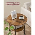 thumbnail image 3 of VASAGLE Side Table, 2-Tier Round End Table, Nightstand with Steel Frame for Small Spaces, Living Room, Bedroom, Rustic Brown and Ink Black, 3 of 5