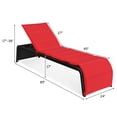thumbnail image 3 of Costway Chaise Longue Inclinable en Rotin pour Patio, Dossier Réglable, Coussinée, Jardin, Rouge, 3 of 10