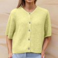 thumbnail image 4 of Cameland Cardigan Décontracté à Manches Cinq Boutons Col Rond pour Femmes, 4 of 6