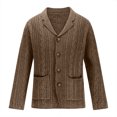 thumbnail image 5 of Dvkptbk Sweater Man Fashion Long Sleeve Wool Sweater Wool Sweater Button Pocket Knit Tops Clothes on Clearance, 5 of 5
