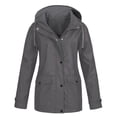 thumbnail image 1 of Manteaux de Printemps pour Femmes Manteau de Pluie Uni Extérieur Plus Imperméable Imperméable à Capuche Coupe-Vent Manteaux Unis Manteau d'Extérieur Coupe-Vent pour Femmes en Liquidation, 1 of 4