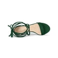 thumbnail image 4 of BLISSFUL STEP Sandales pour Femmes de Rentrée Scolaire à Lacets à Talon Épais à Bout Ouvert à Brides Croisées Vert 7,5, 4 of 7