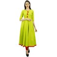thumbnail image 1 of Bimba Kurti Ethnique de Designer pour Femmes, Robe Kurta Anarkali Évasée avec Pompon, 1 of 9
