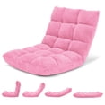 thumbnail image 1 of Costway Chaise de Sol Réglable à 14 Positions, Chaise de Jeu Paresseuse Pliante avec Coussin, 1 of 8