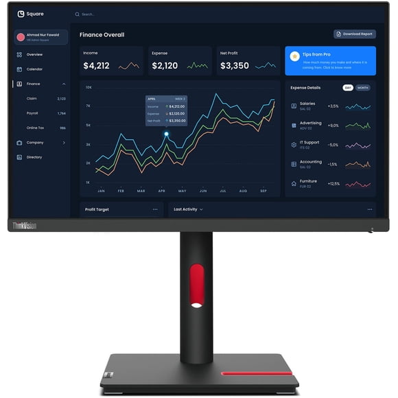 Lenovo ThinkVision T22i-30 22", 1920 x 1080, Raven Black, 63B0MAT6UZ