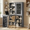 thumbnail image 2 of HOMCOM Bureau Convertible avec Tableau Noir et Étagère Table Multifonction, Gris, 2 of 10