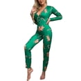 thumbnail image 3 of Faithtur Pyjama Femme Combinaison de Noël Imprimé Dessin Animé une-Pièce, 3 of 6
