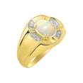 thumbnail image 4 of RYLOS 14K Yellow Gold Ring 8X6MM Oval Gemstone & Diamond Unisex Rings Opal October Birthstone Ring Size 11, 4 of 7