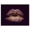 thumbnail image 2 of Designart Sexy Golden Metallized Female Lips III Canvas Wall Art, 2 of 4