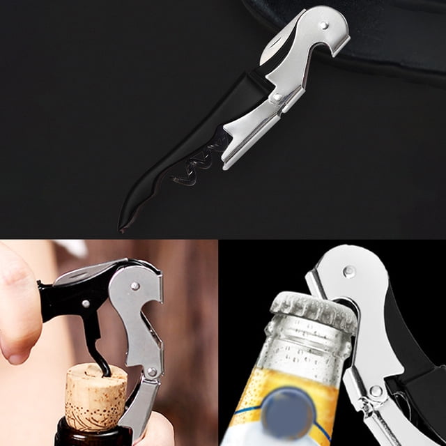 Dvkptbk Waiters Wine Key for Servers, Bartender with Foil Cutter, Manual Wine Bottle Opener Double Hinged Bottle Opener Home Essentials