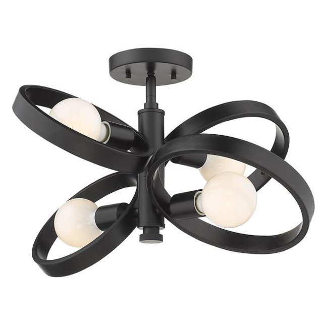 Golden Lighting 8330-4SF BLK Sloane 4-Light Semi-Flush Ceiling, Black