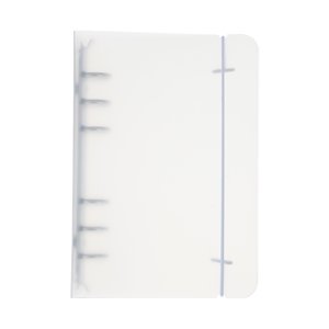 Uxcell A6 Couverture de la bouteille, 1 Pcs PP 6 Ring Round Ring Binder Cover avec ceinture de fixation blanche
