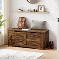 thumbnail image 4 of BeesClover Coffre de Rangement, Banc de Rangement avec Charnière de Sécurité, Coffre de Rangement en Bois, Coffre de Rangement à Couvercle Rabattable pour Couvertures, Banc de Rangement pour Entrée, Salon, Chambre, 4 of 9