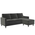 thumbnail image 1 of DHP Cooper Reversible Sectional Sofa, Gray Velvet, 1 of 9
