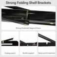 thumbnail image 4 of 2 Pieces Folding Shelf Brackets Heavy Duty 10 Inches Collapsible Shelf Brackets Black Metal Shelf Support Brackets for Kitchen Study Warehouse DIY Projects Shelf Bracket, 4 of 4