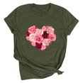 thumbnail image 1 of Meichang Saint-Valentin Chemises pour Femmes Imprimé Cœur Manches Courtes Col Rond Hauts de Vacances Décontractés Mignons Pulls Blouses, 1 of 2