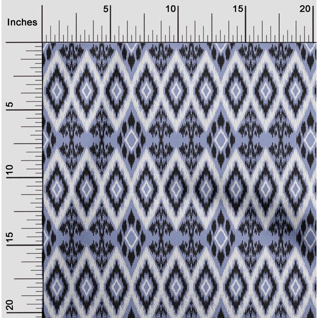 oneOone Organic Cotton Voile Fabric Geometric Ikat Print Fabric BTY 42 Inch Wide