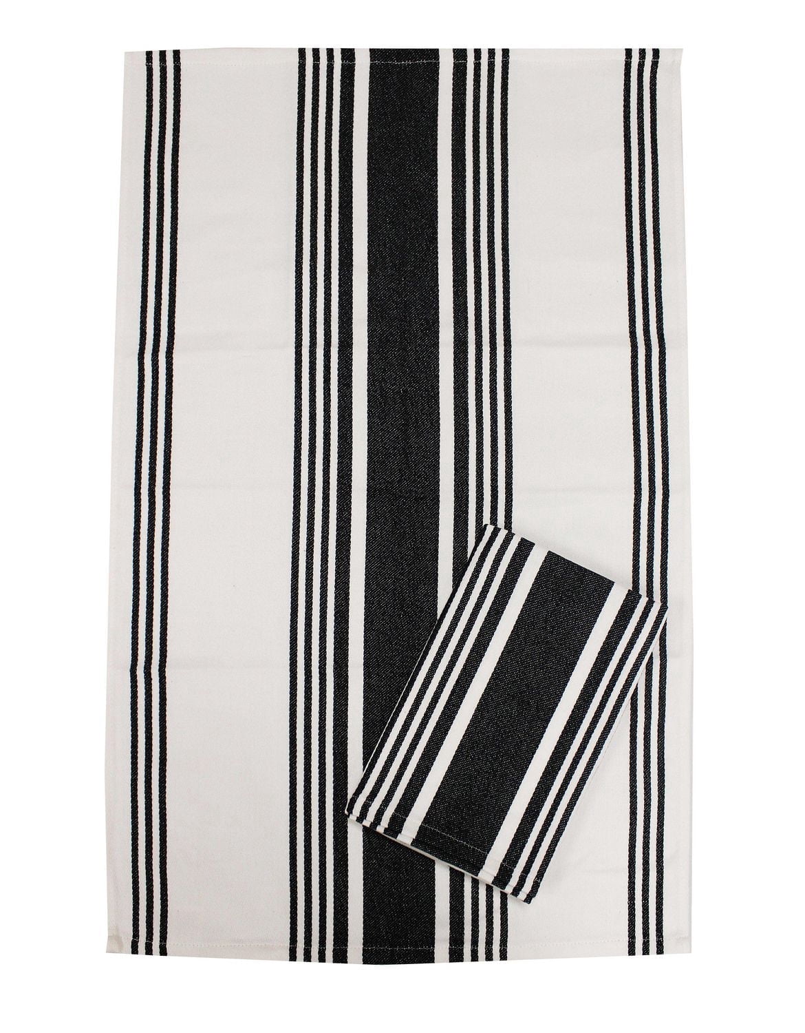 Hometrends Kitchen Towels 2 pack, 100% Cotton, 18 x 28 in, Black