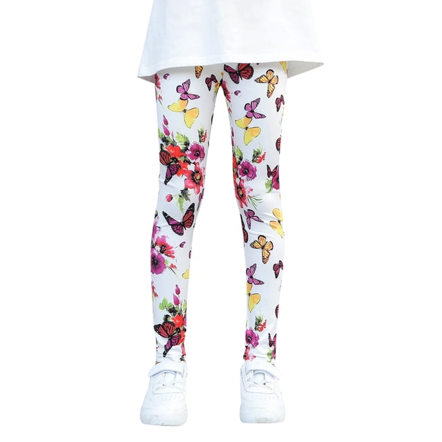 2025 s Ankle Length 2T Clothes Leggings Printing Flower Classic Tights 2T Stretch