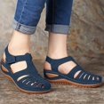 thumbnail image 2 of Chaussures Femme Chaussures Femme Sandales Décontractées d'Été Mode Décontractées Plates Couleur Unie à Oeillets, 2 of 4