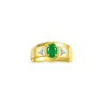 thumbnail image 1 of RYLOS Men's Rings 14K Yellow Gold Classic 7X5MM Oval Gemstone & Diamond Designer Ring Emerald May Birthstone Rings For Men, Gold Rings Size 13, 1 of 7