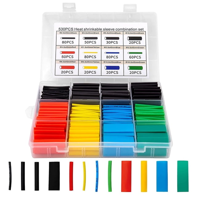 Aodebiao 560PCS Heat Shrink Tubing , Electrical Wire Cable Wrap Assortment Electric Insulation Heat Shrink Tube Kit with Box