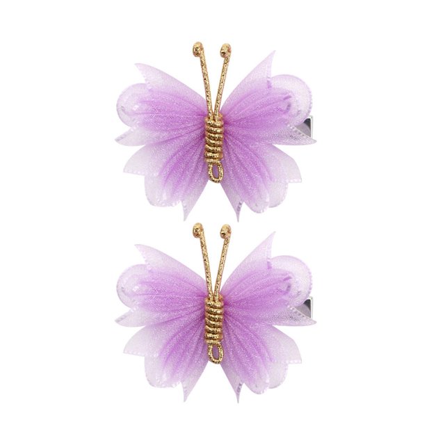 2 Pieces Butterfly Hair Clips Curly Hair Portable Cute Hair Styling Accessories Mesh