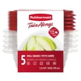 thumbnail image 1 of Rubbermaid TakeAlongs Square Food Storage Containers, 298 mL (1.26 Cup), Ruby Red, 5 Pack, 1 of 4