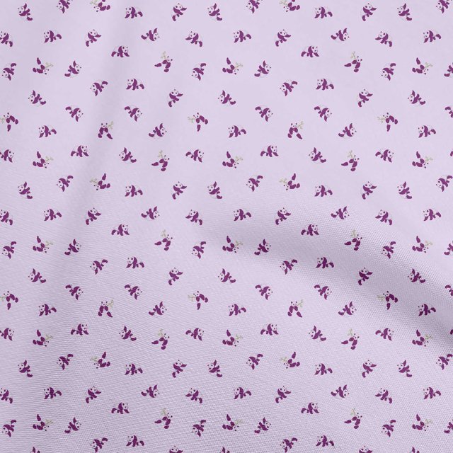 oneOone Rayon Pastel Purple Fabric Panda Craft Projects Decor Fabric Printed By The Yard 56 Inch Wide
